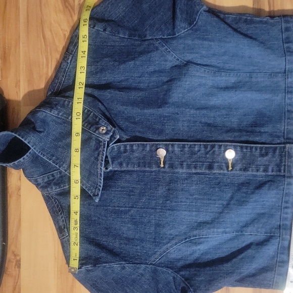 Vintage Y2K Denim Duster Jean Long Coat S - Picture 14 of 14